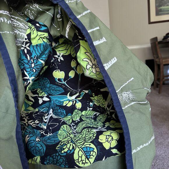 Kealopiko Hawaii All Aloha Eke Nui Large Tote 100% Cotton Olive Green - Picture 6 of 12